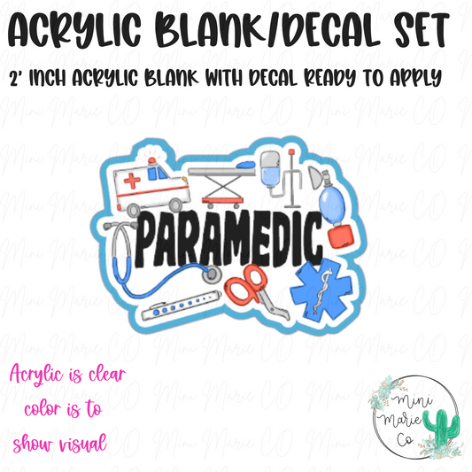 Paramedic Collage Acrylic Blank/Decal Set