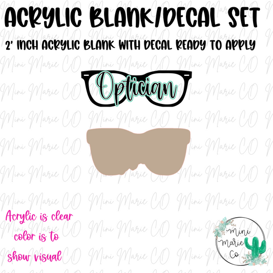 Optician Glasses Acrylic Blank/Decal Set