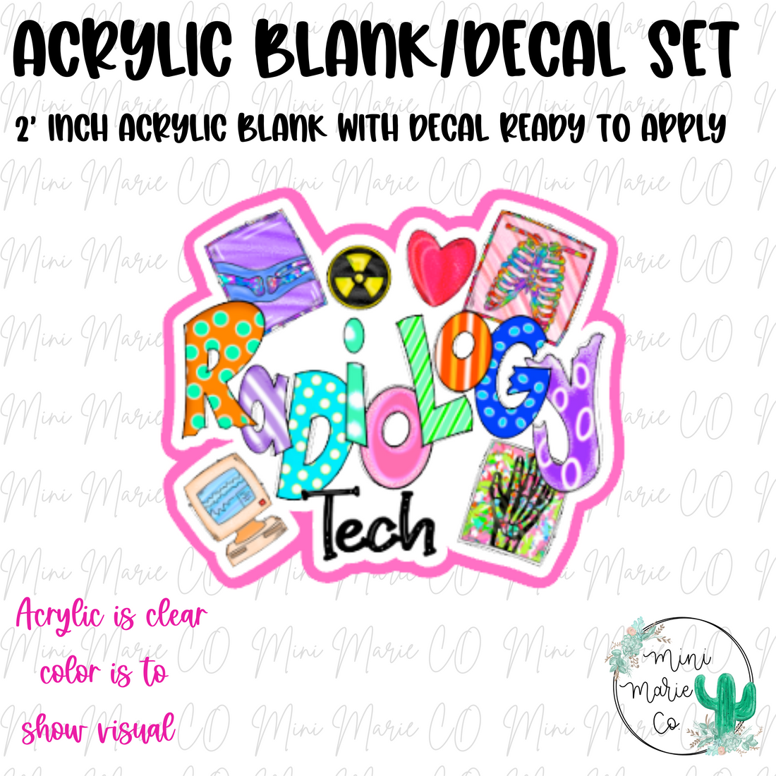 Radiology Collage Acrylic Blank/Decal Set – Mini Marie CO.