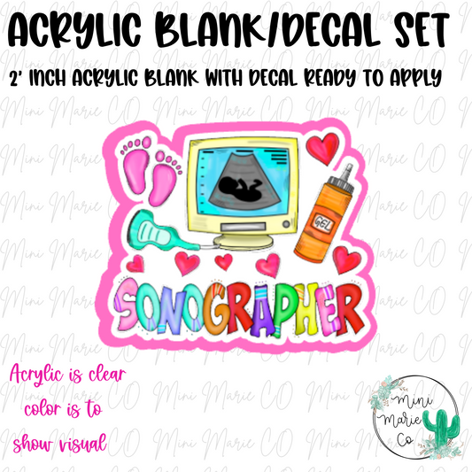 Sonographer Collage Acrylic Blank/Decal Set