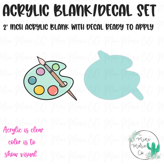 Paint Palette Acrylic Blank/Decal Set
