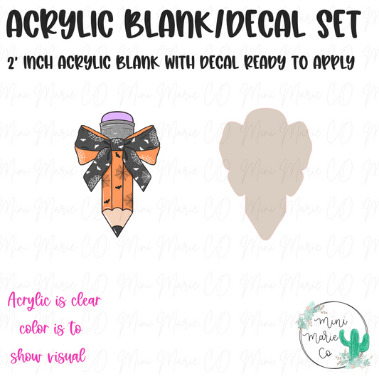 Halloween Pencil Acrylic Blank/Decal Set