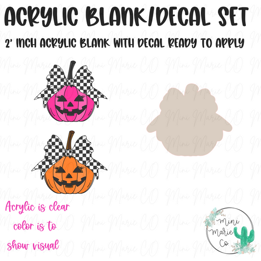 Happy Pumpkin Pink or Orange Acrylic Blank/Decal Set