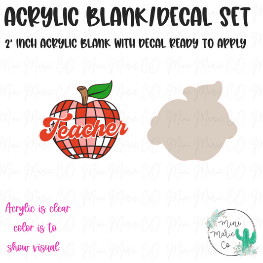 Teacher Apple Acrylic Blank/Decal Set