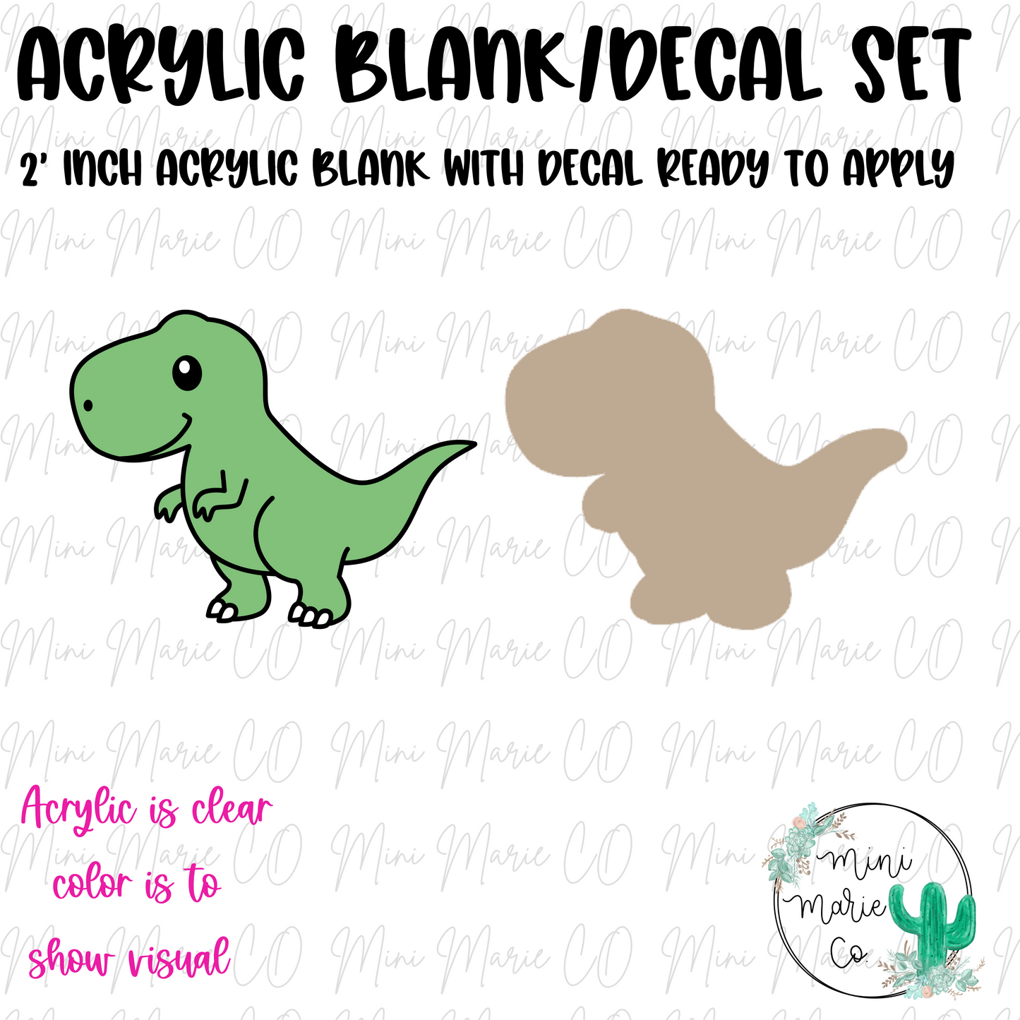 T-rex Acrylic Blank/Decal Set