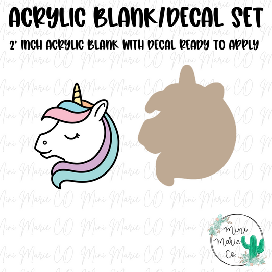 Unicorn Acrylic Blank/Decal Set