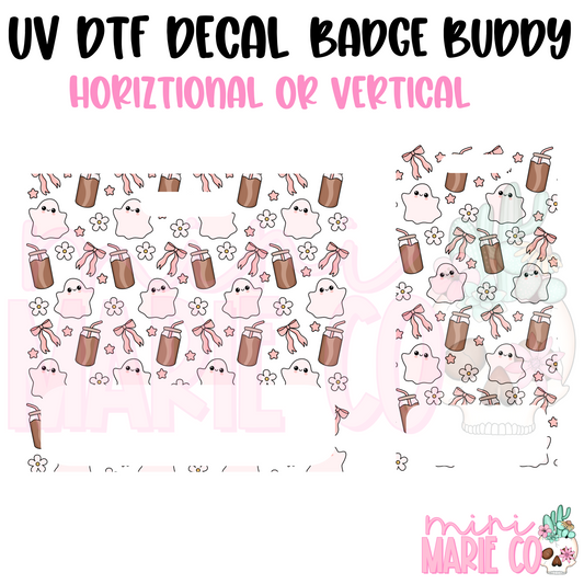 Ghostie Coffee UV DTF Ready to Apply Decal (Horizontal or Vertical)