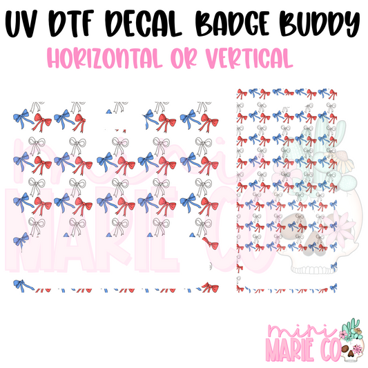 July Bows UV DTF Ready to Apply Decal (Horizontal or Vertical)