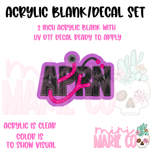 APRN Faux Glitter Acrylic Blank/ UV DTF Decal Set
