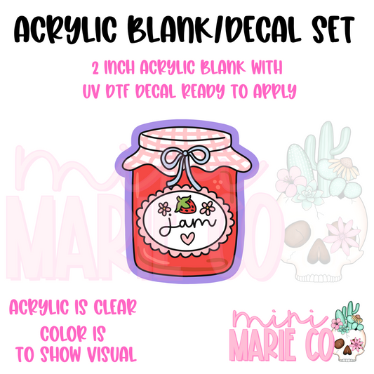 Jam Jar Acrylic Blank/ UV DTF Decal Set