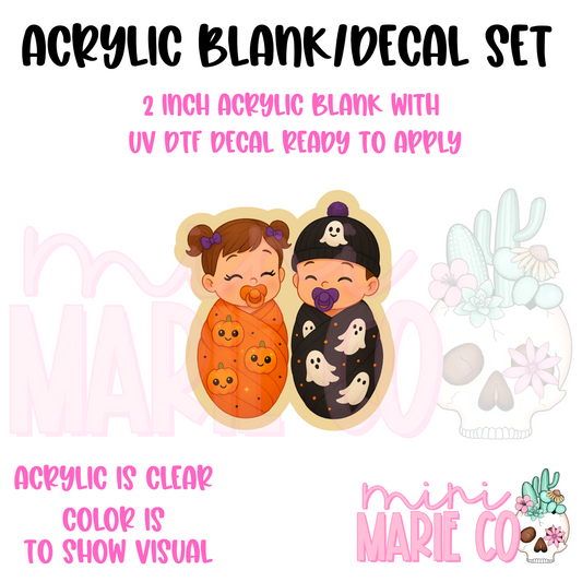 Halloween Babies Acrylic Blank/ UV DTF Decal Set