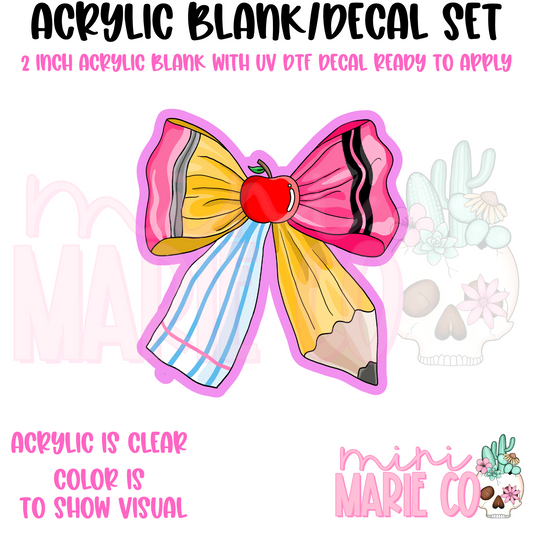 Patchwork Pencil Acrylic Blank/ UV DTF Decal Set