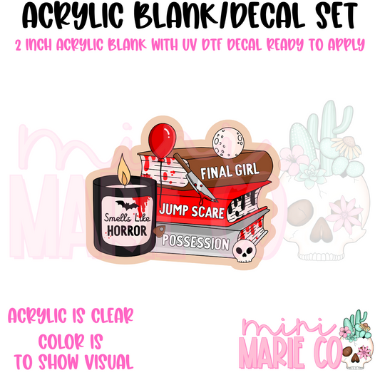 Smells Like Horror Acrylic Blank/ UV DTF Decal Set