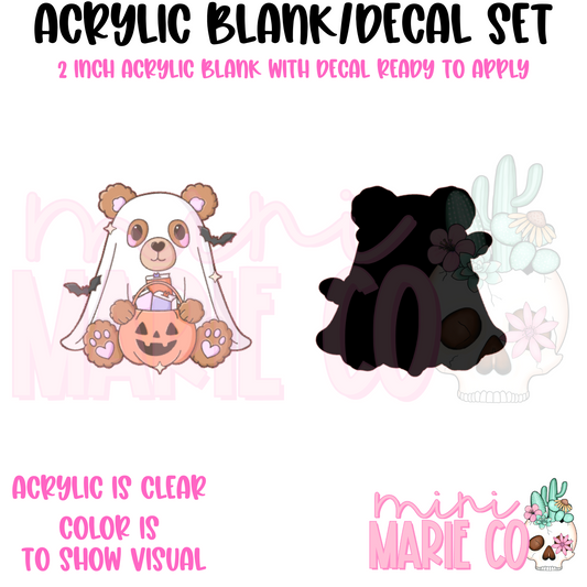 Bookish Ghost Bear Acrylic Blank/Decal Set