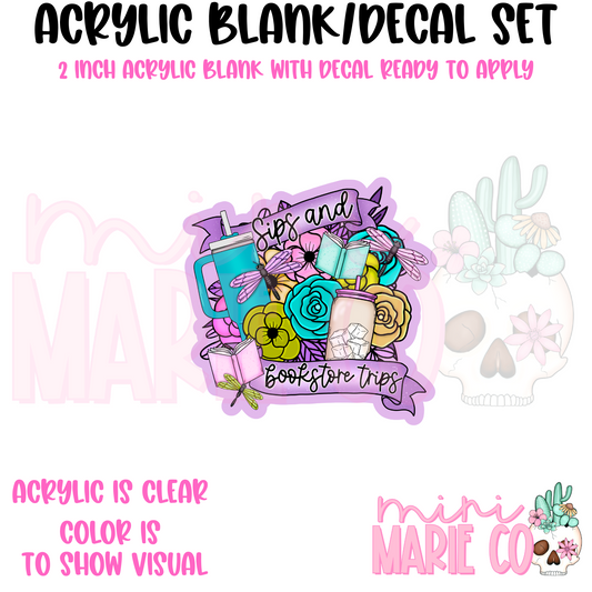 Sips and Bookstore Trips Acrylic Blank/Decal Set