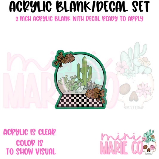 Cactus Snowglobe Acrylic Blank/Decal Set