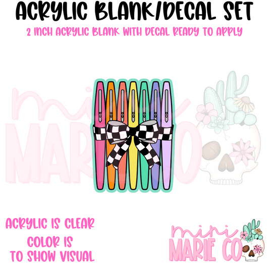 Flair Rainbow Pens Acrylic Blank/Decal Set