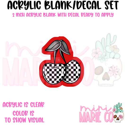 Checkered Cherries Acrylic Blank/Decal Set