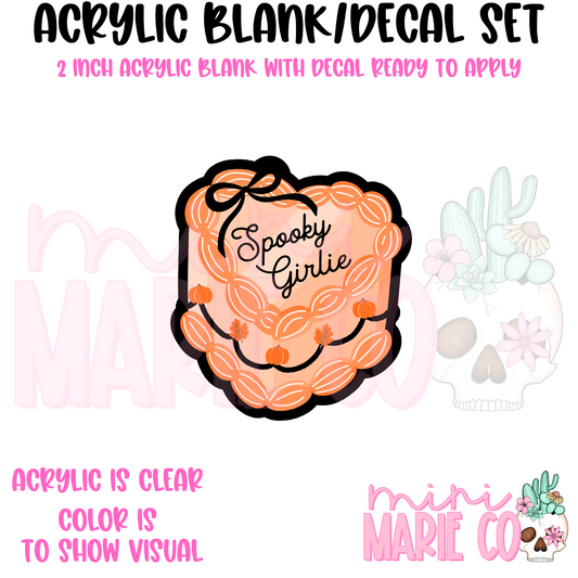 Spooky Girlie Cake Acrylic Blank/Decal Set