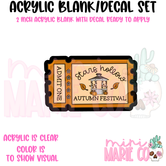Sleepy Hollow Ticket Acrylic Blank/Decal Set