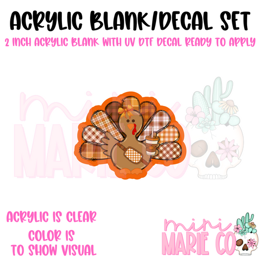 Boujee Turkey Acrylic Blank/ UV DTF Decal Set