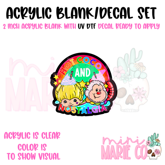 Hot Cocoa & Nostalgia Acrylic Blank/ UV DTF Decal Set