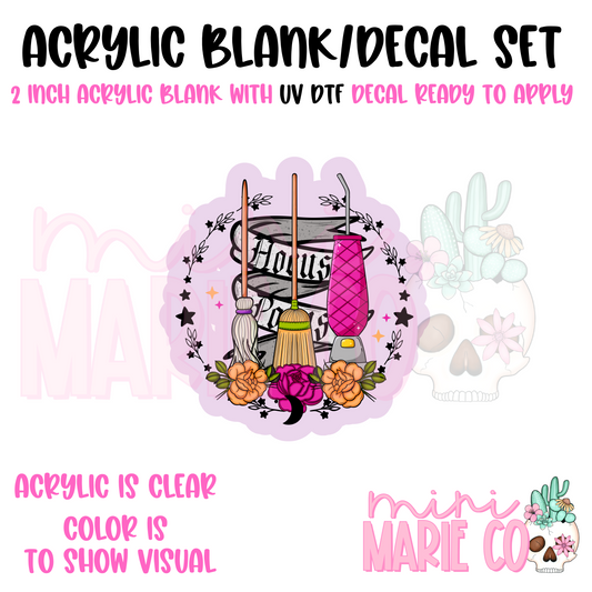Hocus Pocus Brooms Acrylic Blank/ UV DTF Decal Set