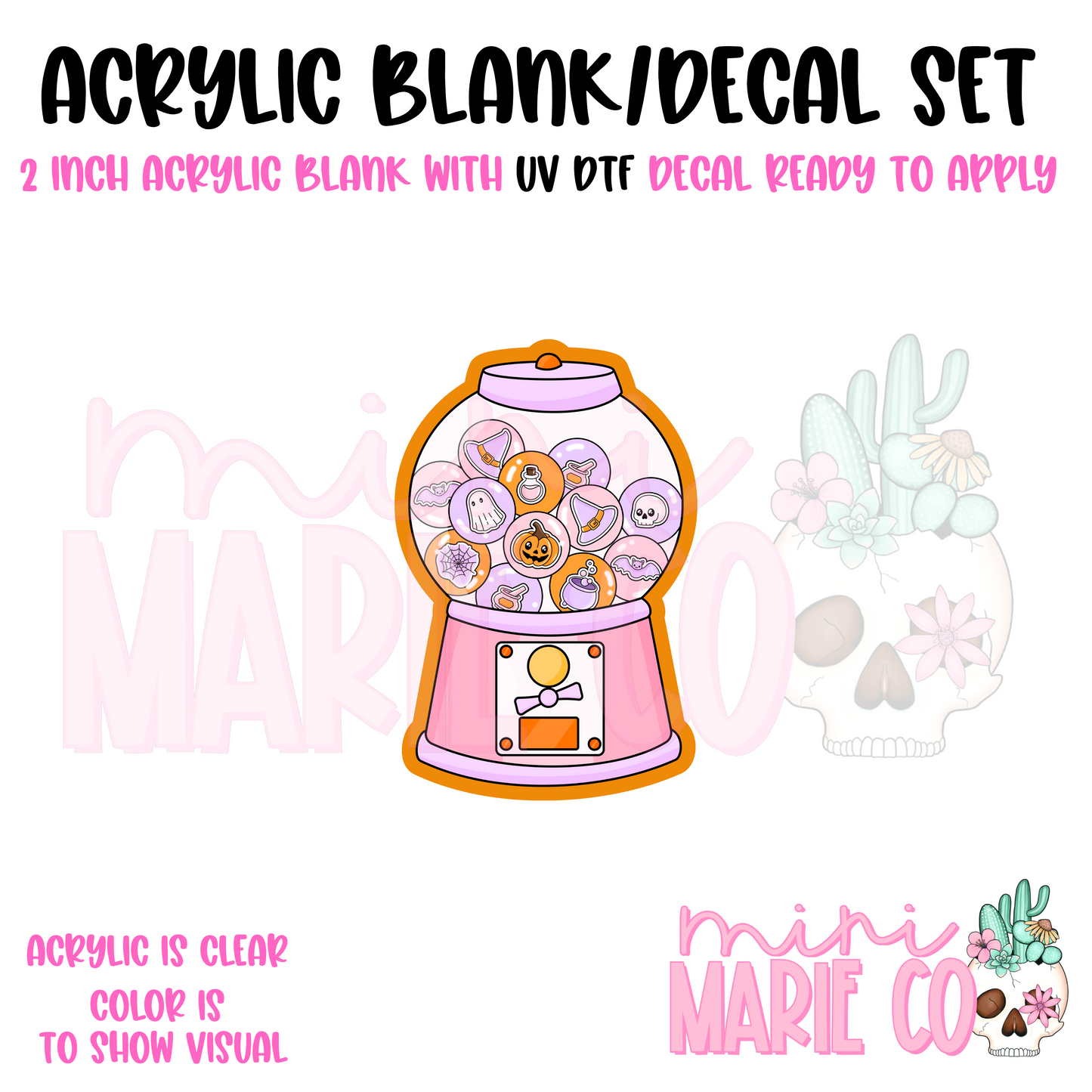 Spooky Gumball Machine Acrylic Blank/Decal Set
