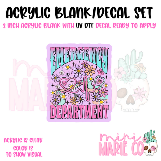 Emergency Department Acrylic Blank/ UV DTF Decal Set