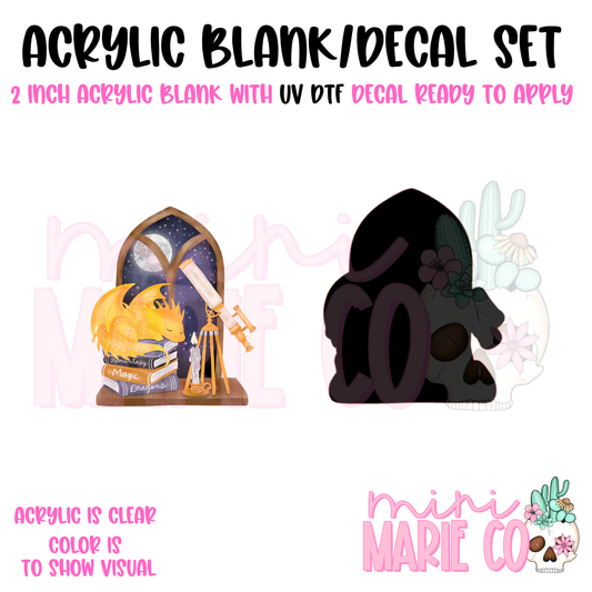 Golden Dragon Books Acrylic Blank/ UV DTF Decal Set