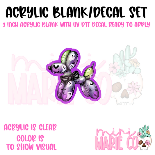 Halloween Balloon Dog Acrylic Blank/ UV DTF Decal Set