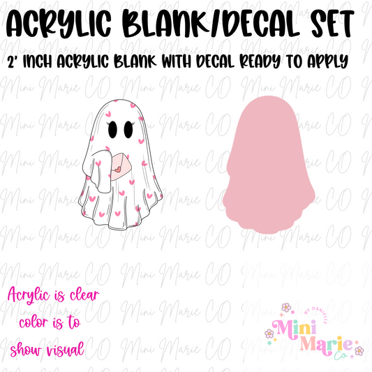 Valentines Ghost Acrylic Blank/Decal Set