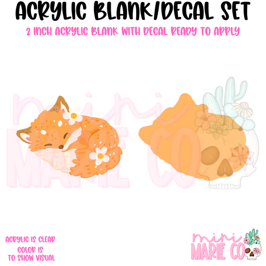 Fall Fox Acrylic Blank/Decal Set