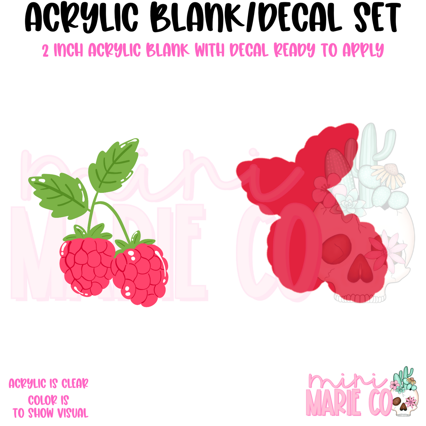 Raspberries Acrylic Blank/Decal Set