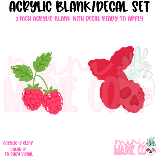 Raspberries Acrylic Blank/Decal Set