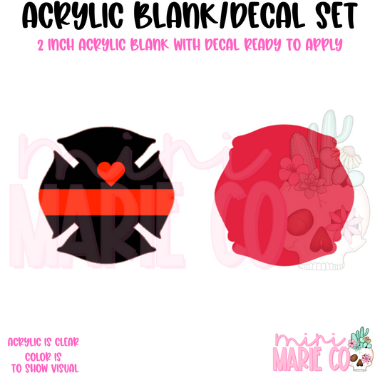 Fire Badge Acrylic Blank/Decal Set