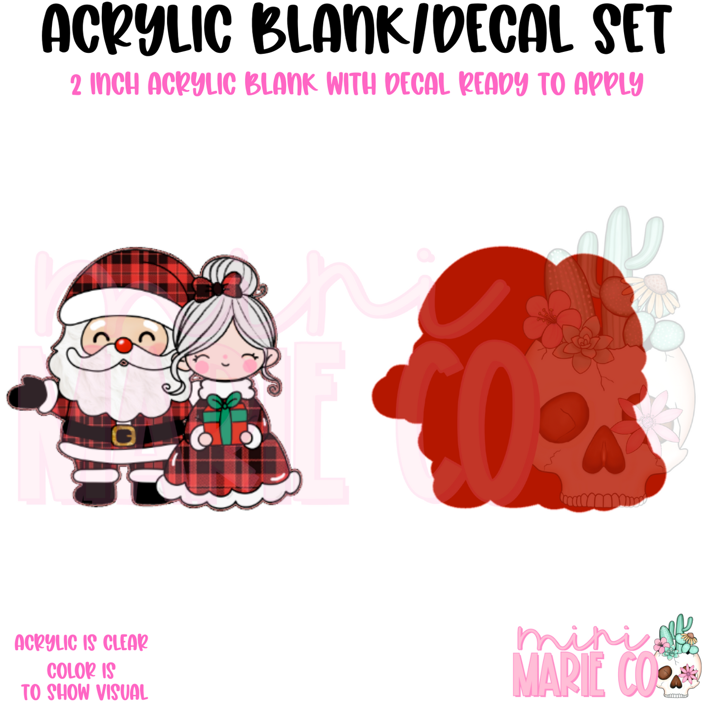 Mr. & Mrs. Claus Acrylic Blank/Decal Set