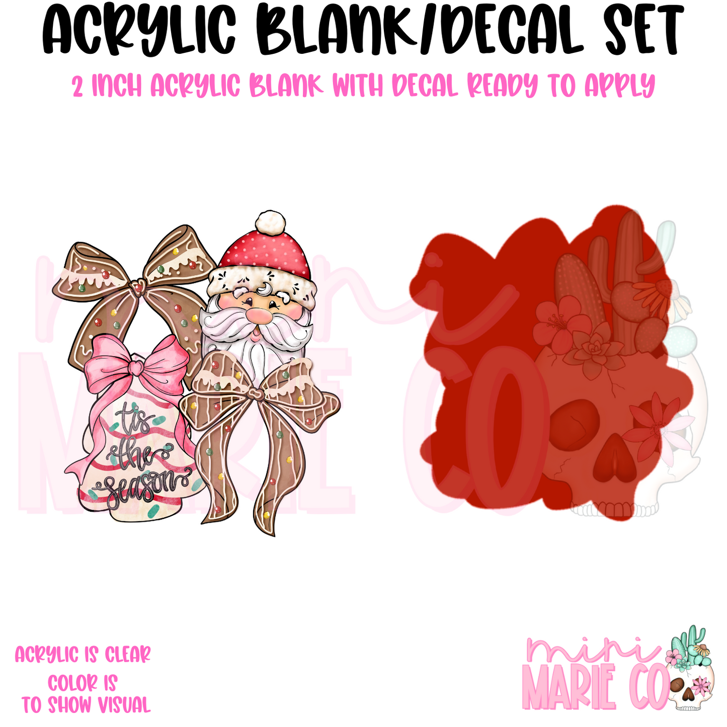 Santa Collage Acrylic Blank/Decal Set