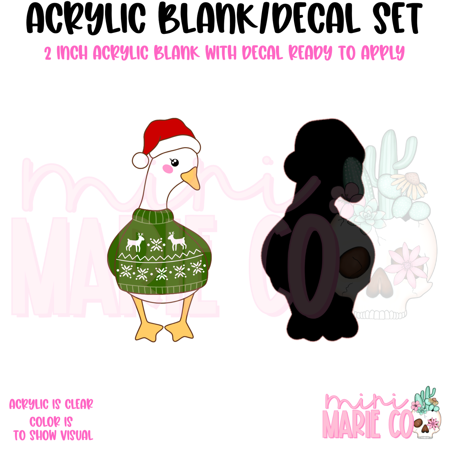 Xmas Goose Acrylic Blank/Decal Set