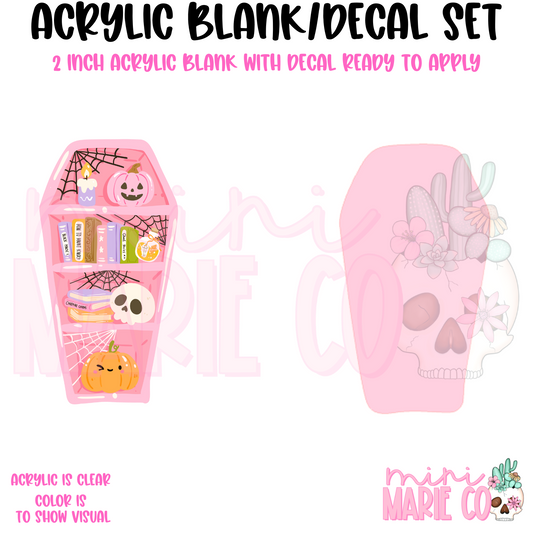 Coffin Bookshelf Acrylic Blank/Decal Set