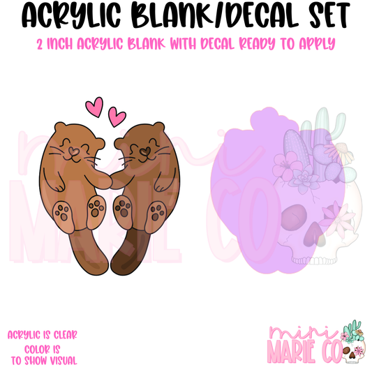 Cute Otters Acrylic Blank/Decal Set