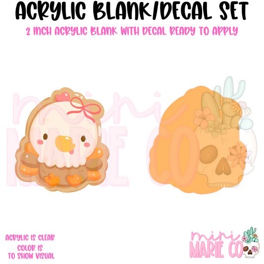 Turkey W/ Bow Acrylic Blank/Decal Set