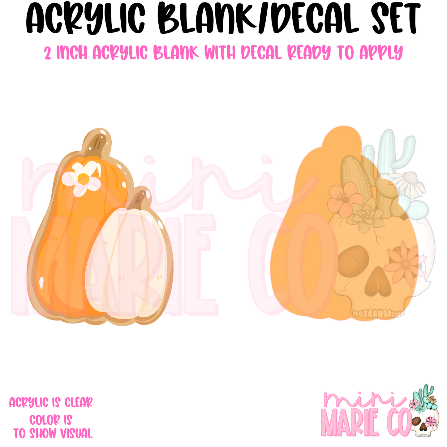 Fall Pumpkins Acrylic Blank/Decal Set