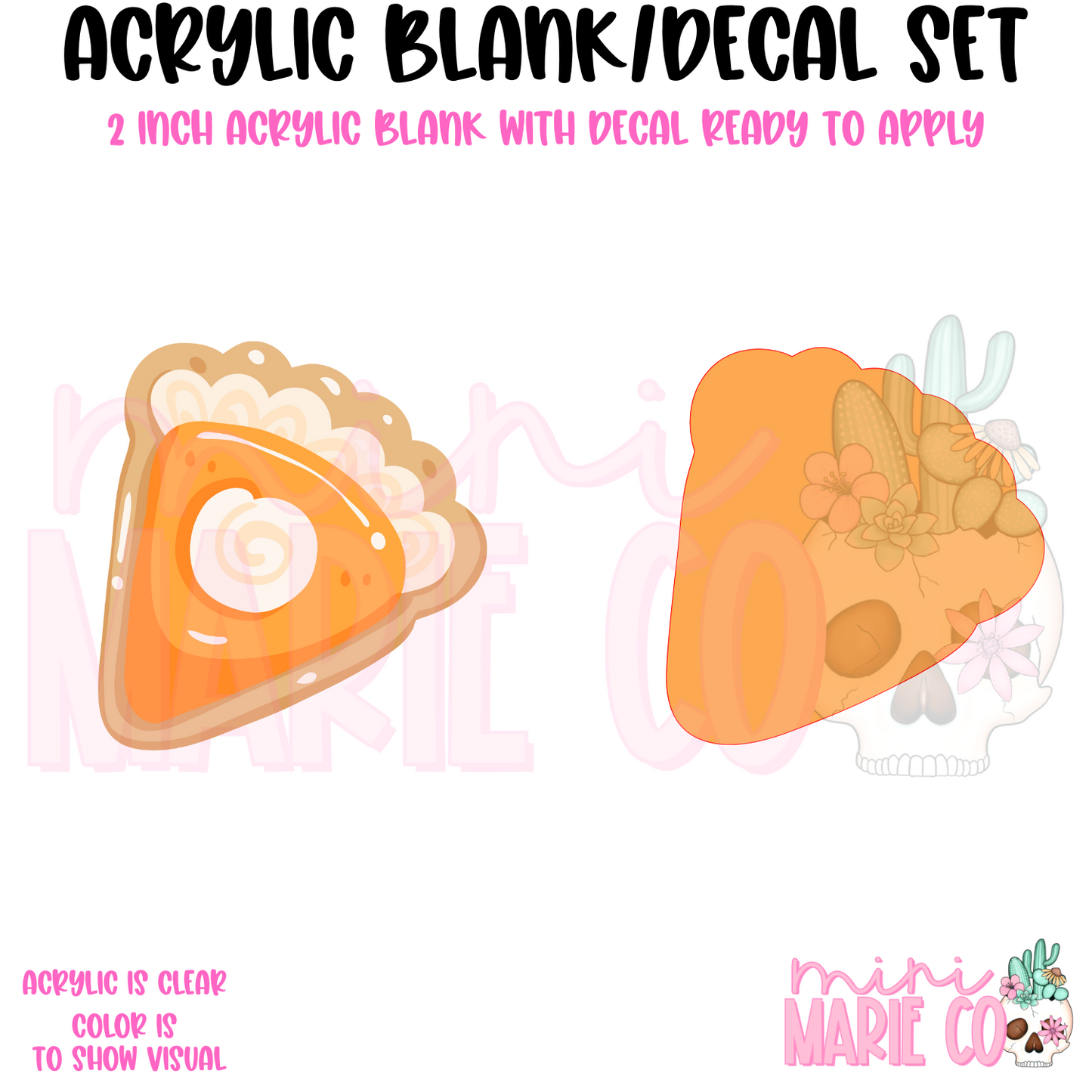 Pumpkin Pie Slice Acrylic Blank/Decal Set