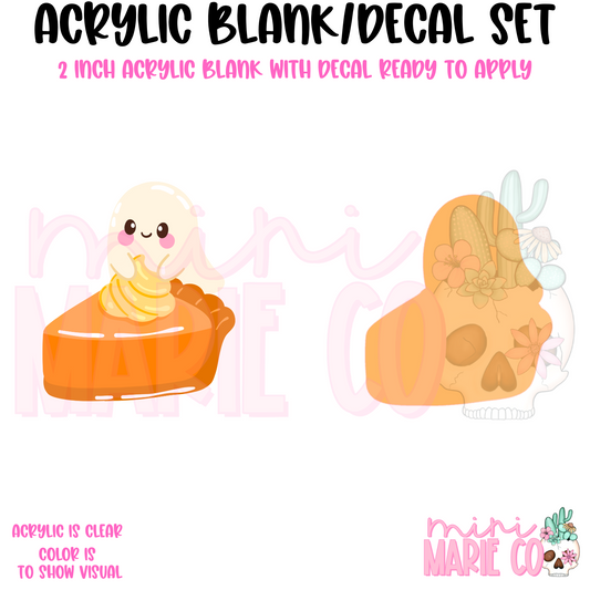 Pumpkin Pie Ghost Acrylic Blank/Decal Set