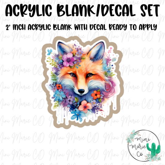 Watercolor Fox Acrylic Blank/Decal Set