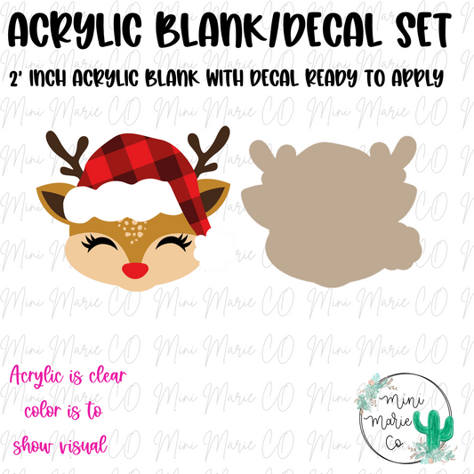 Reindeer Face Acrylic Blank/Decal Set