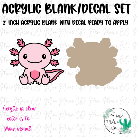 Axolotl Sitting Acrylic Blank/Decal Set