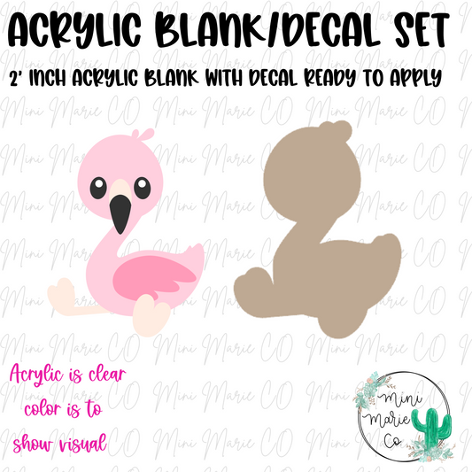 Sitting Flamingo Acrylic Blank/Decal Set