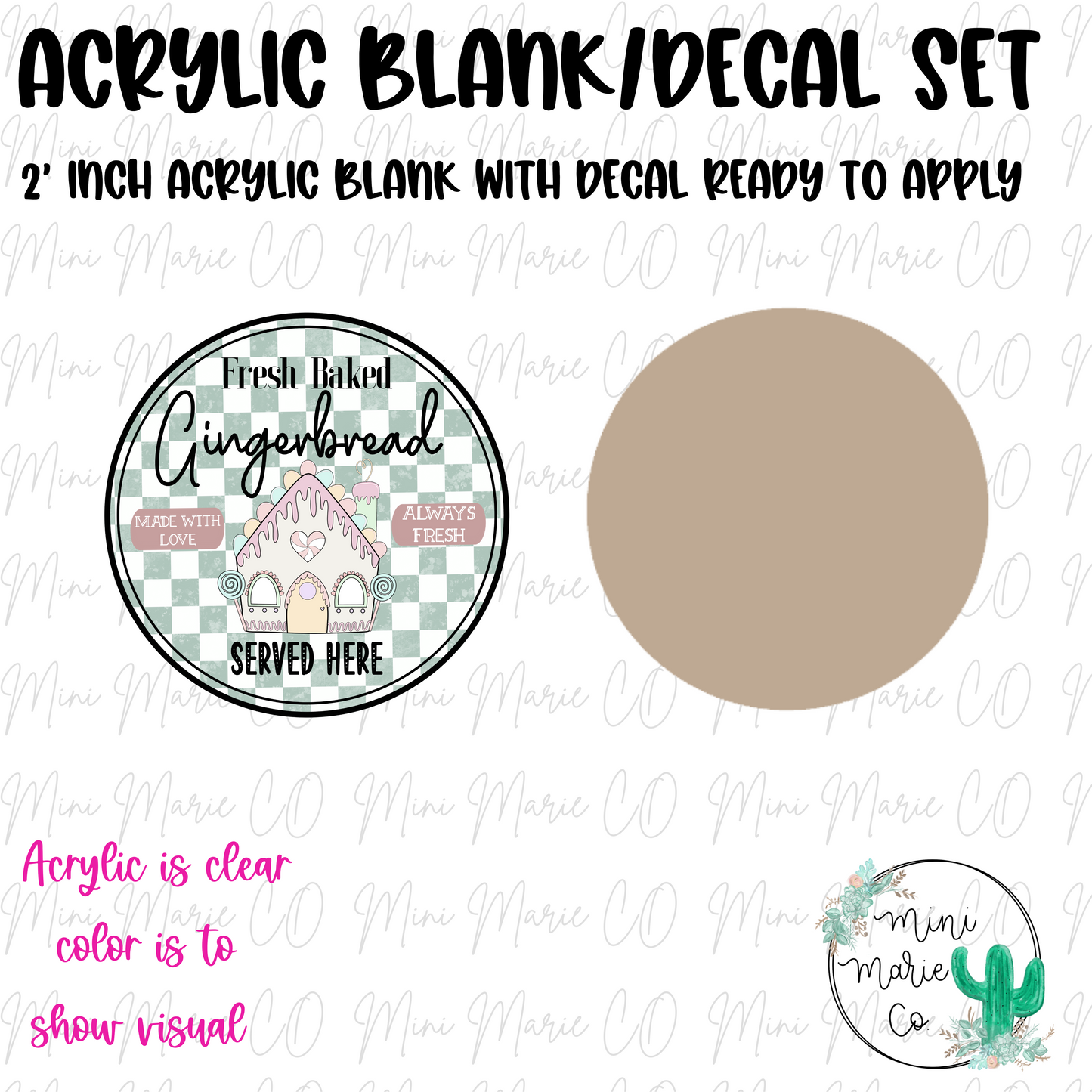 Baked Gingerbread Acrylic Blank/Decal Set